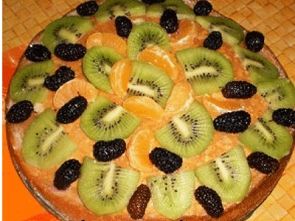 Бисквитный торт со сметаной и фруктами