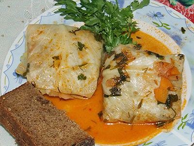 Голубцы из гусиного мяса