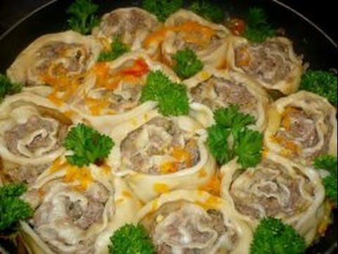 Мясные розочки или ленивые пельмени