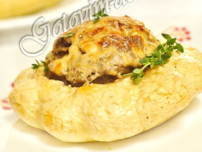 Патиссоны, фаршированные мясом и грибами