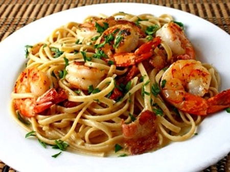 Рецепт спагетти с креветками. Вариант приготовления